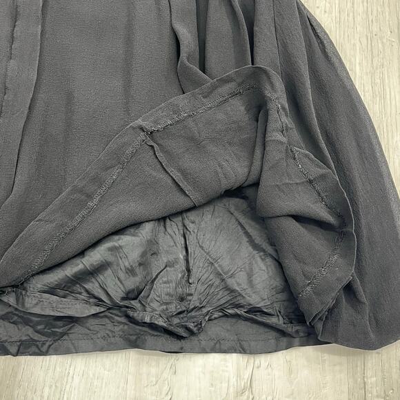 Karl Lagerfeld For H&M Black Silk Flowy Whimsygoth Grunge Witchy Mini Skirt 10 - Picture 5 of 11